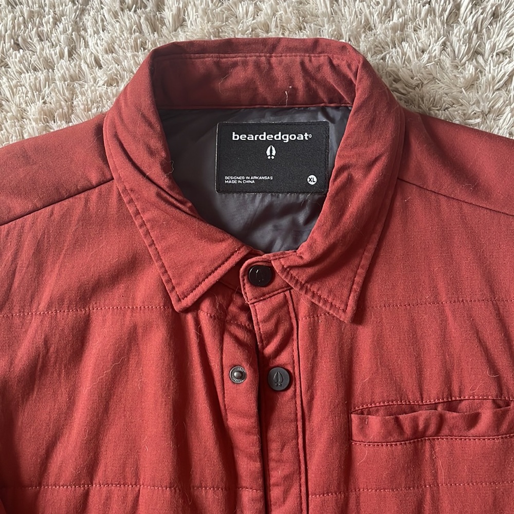 Red Lightweight Shirt Jacket - Picture 2 of 6